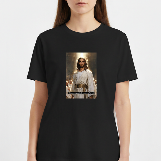 "Estou vivo para todo o sempre Ap 1:18" Camiseta Básica Unissex