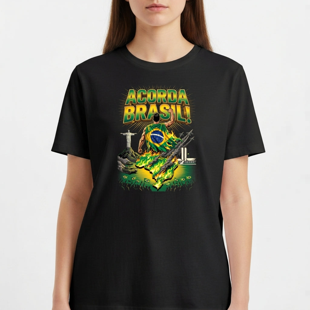 "Camiseta Unissex | Acorda Brasil" Camiseta Básica Unissex