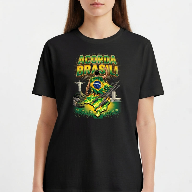 "Camiseta Unissex | Acorda Brasil" Camiseta Básica Unissex