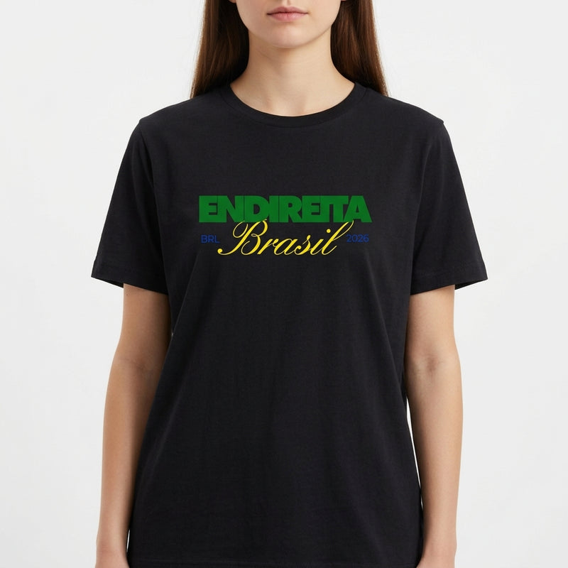 "Camiseta Endireita Brasil 2026" Camiseta Básica Unissex