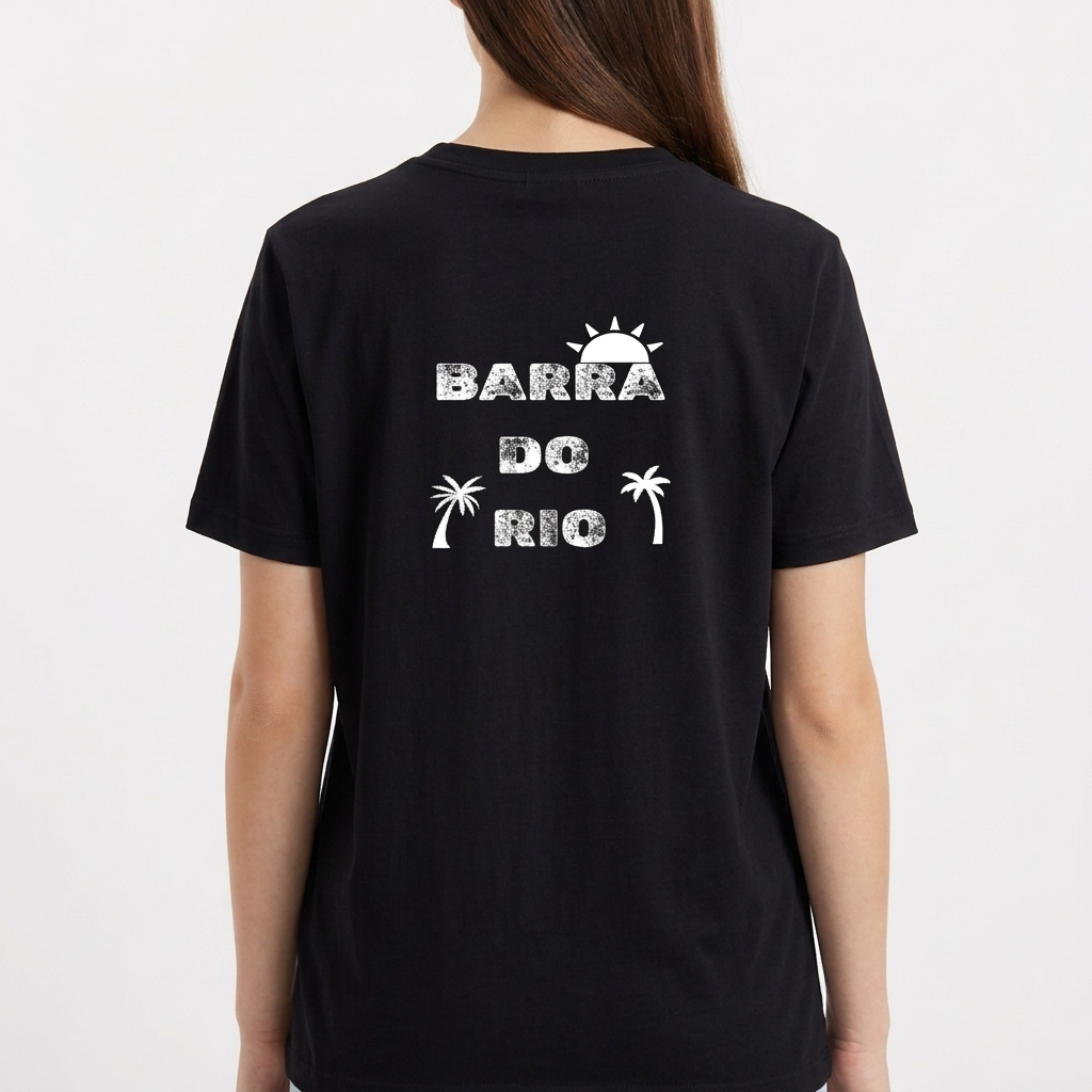 "CAMISA BÁSICA UNISSEX BARRA DO RIO BEACH" Camiseta Básica Unissex