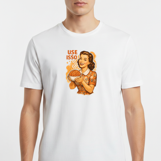 "CAMISETA USE O CÉREBRO" Camiseta Básica Unissex
