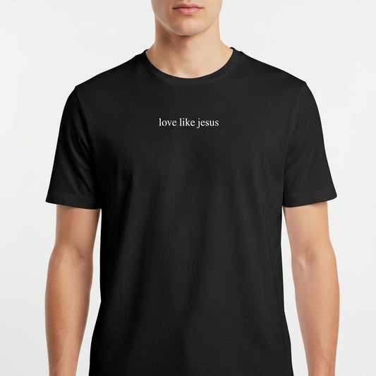 "CAMISETA LOVE LIKE JESUS | BRANCA E PRETA" Camiseta Básica Unissex
