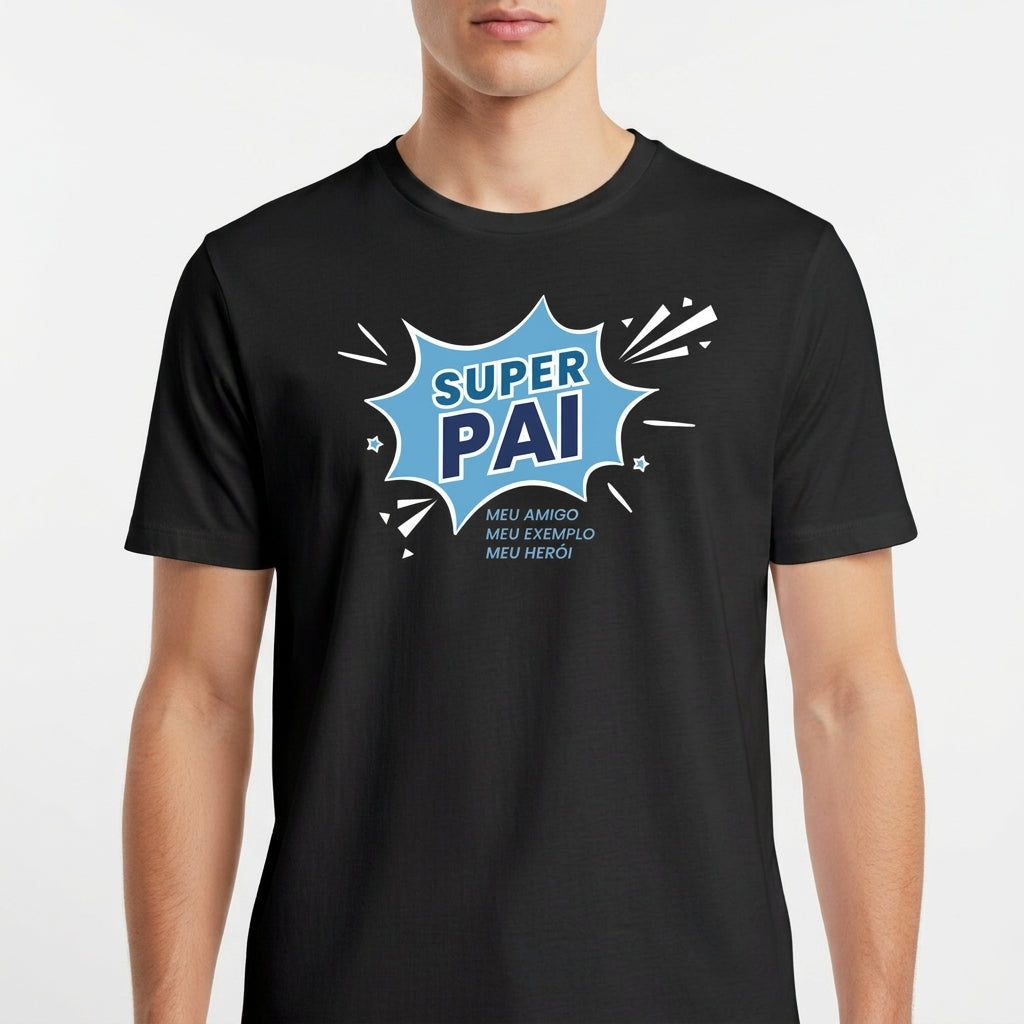 "Camiseta Básica Super Pai" Camiseta Básica Unissex