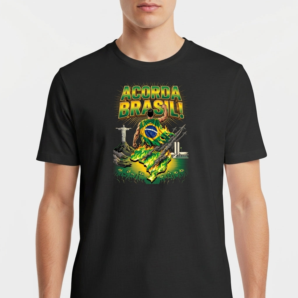 "Camiseta Unissex | Acorda Brasil" Camiseta Básica Unissex