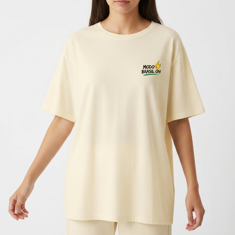 "Modo Brasil ON" Camiseta Oversized Básica