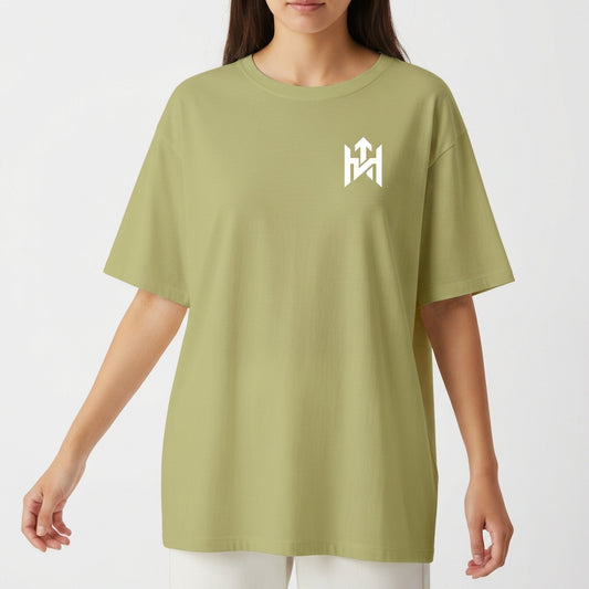 "Camiseta Oversized HIGHMOOD — Energia Que Se Veste | Preto & Verde Musgo" Camiseta Oversized Básica