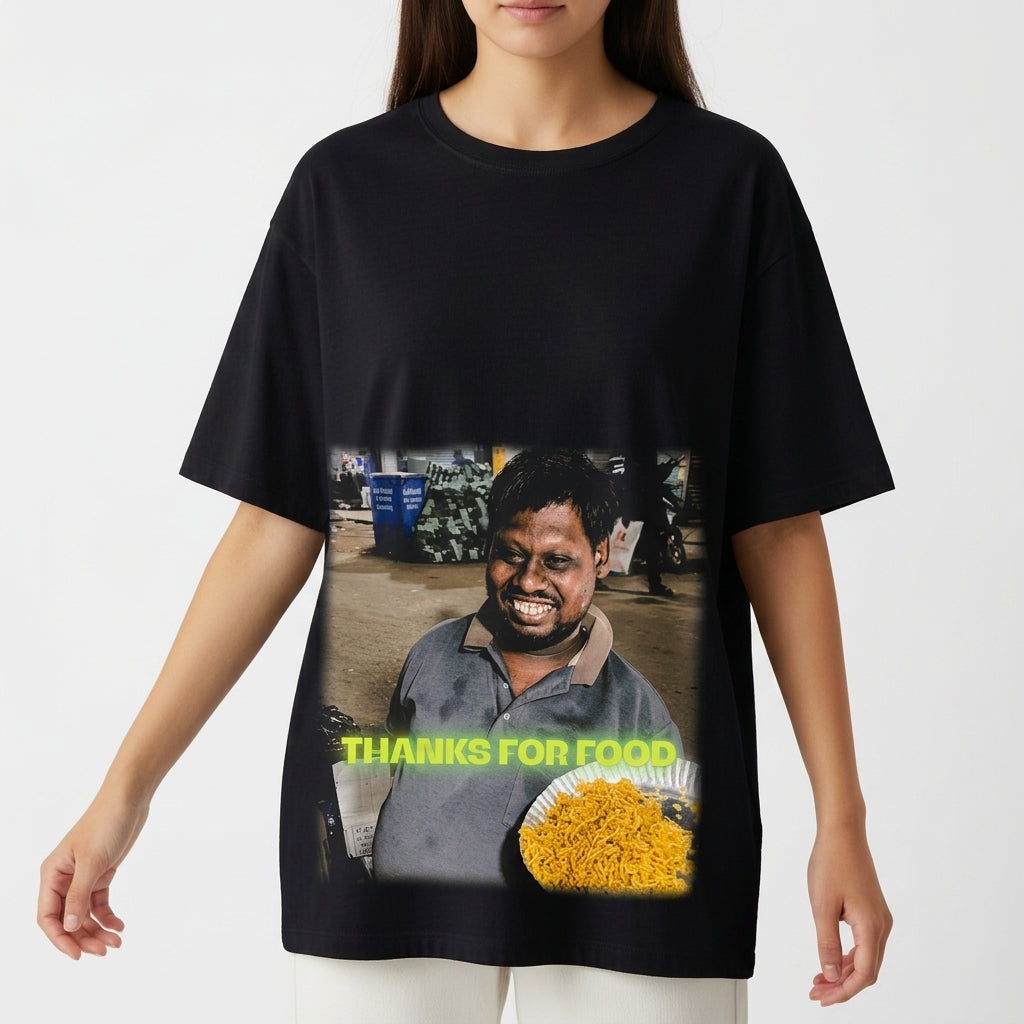 "THANKS" Camiseta Oversized Básica