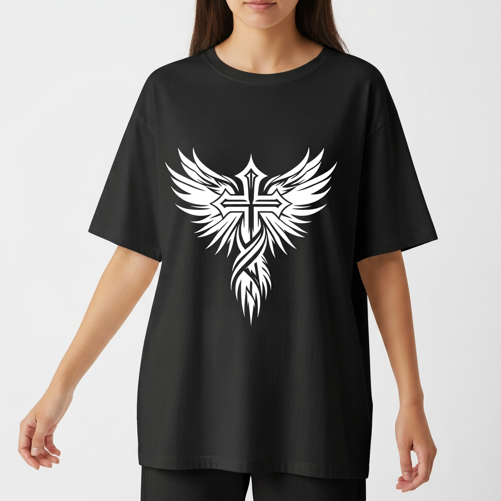 "Oversized LUNOVA - Fé, Foco e Conquista" Camiseta Oversized Básica