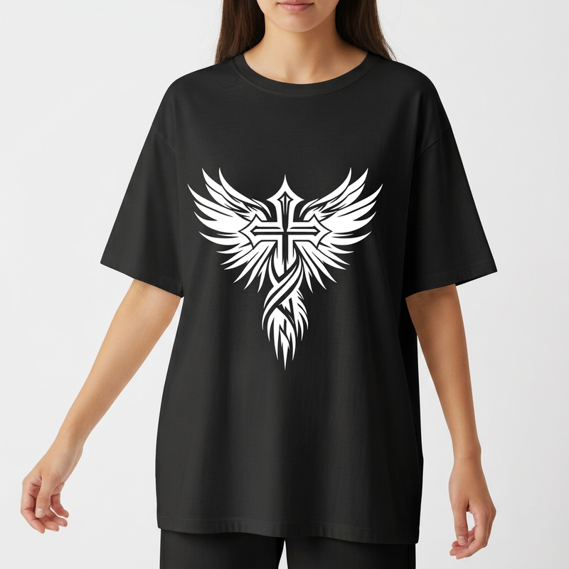 "Oversized LUNOVA - Fé, Foco e Conquista" Camiseta Oversized Básica