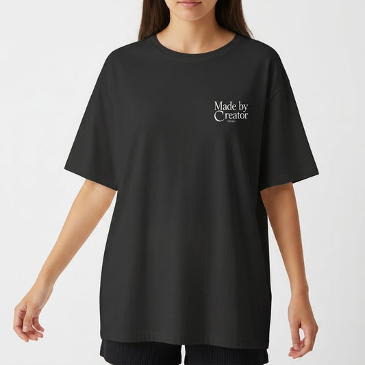"Oversized Preta - Made by Creator" Camiseta Oversized Básica