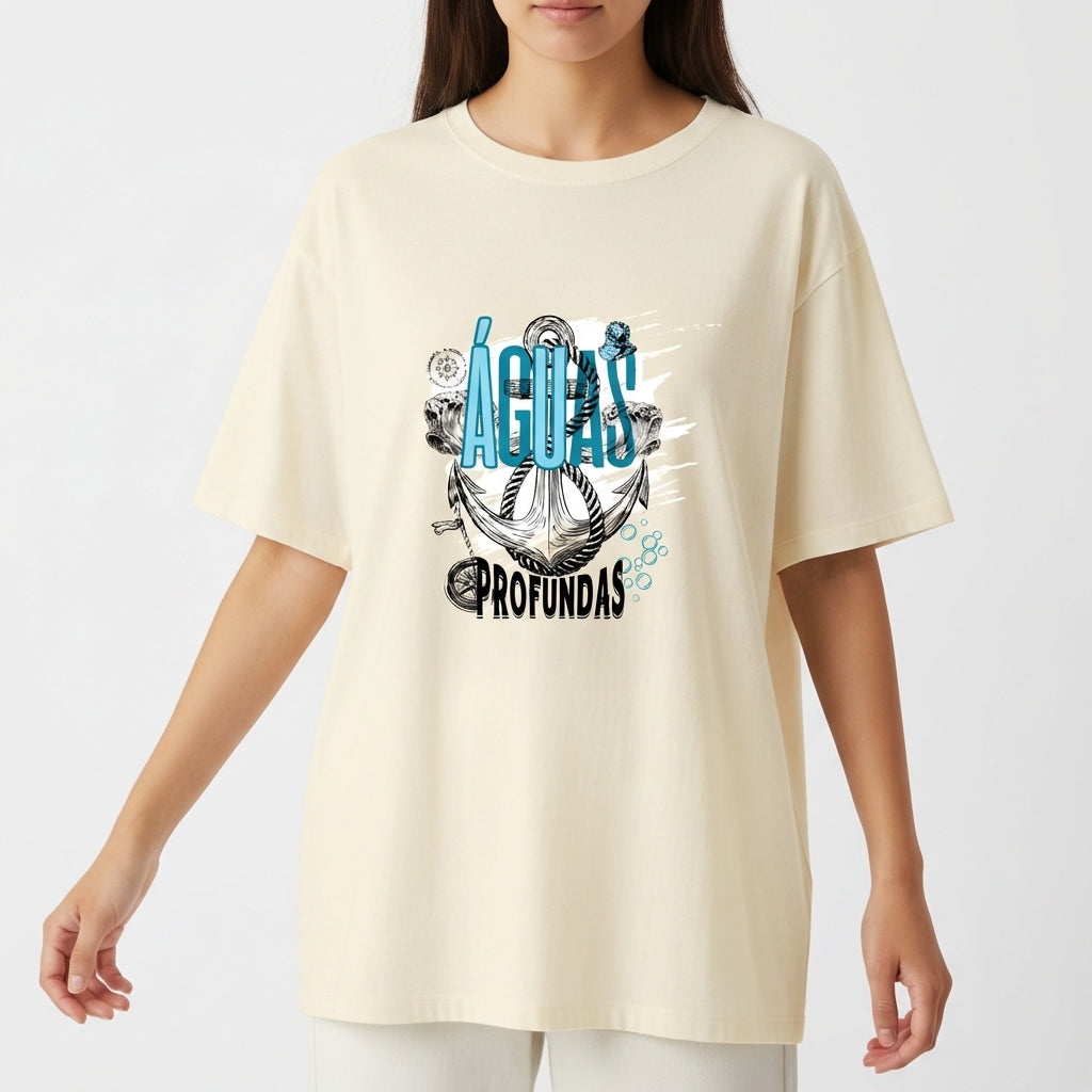 "Camiseta básica Oversized AGUAS PROFUNDAS" Camiseta Oversized Básica