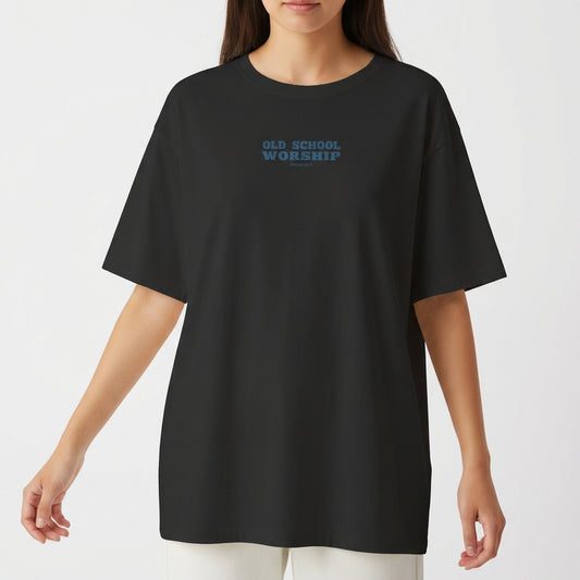 "OVERSIZED OLD SCHOOL WORSHIP" Camiseta Oversized Básica