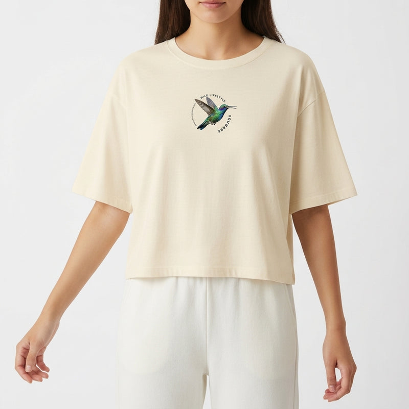 "Brazilian Birds Collection - Beija Flor de Orelha Violeta" Camiseta Oversized Básica