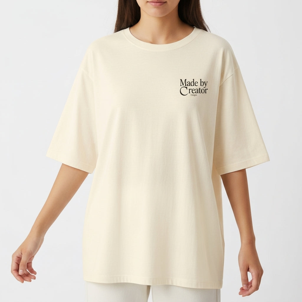 "Oversized Off-White - Made by Creator" Camiseta Oversized Básica