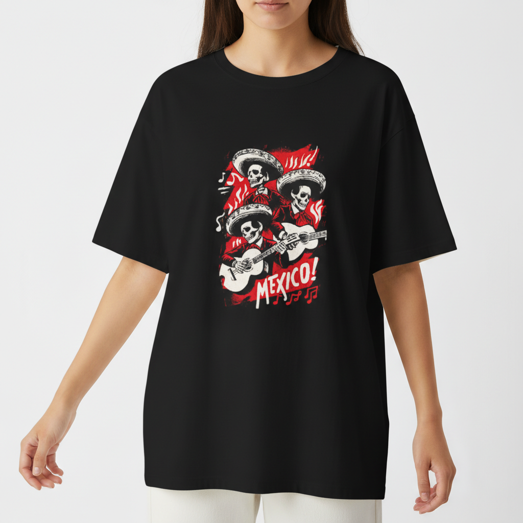 "Camiseta oversized - Caveira mexicana" Camiseta Oversized Básica