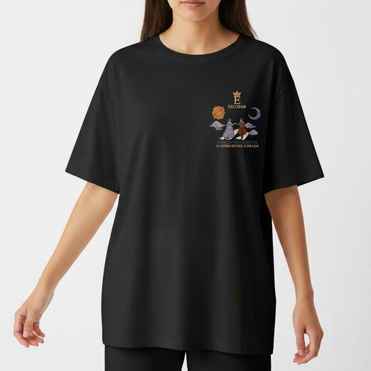 "Lenda Milenar: Haenim & Dalnim - O Sol e a Lua" Camiseta Oversized Básica
