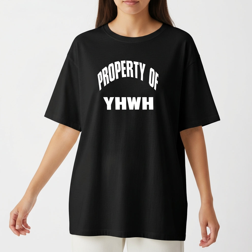"OVERSIZED PROPERTY OF YHWH" Camiseta Oversized Básica