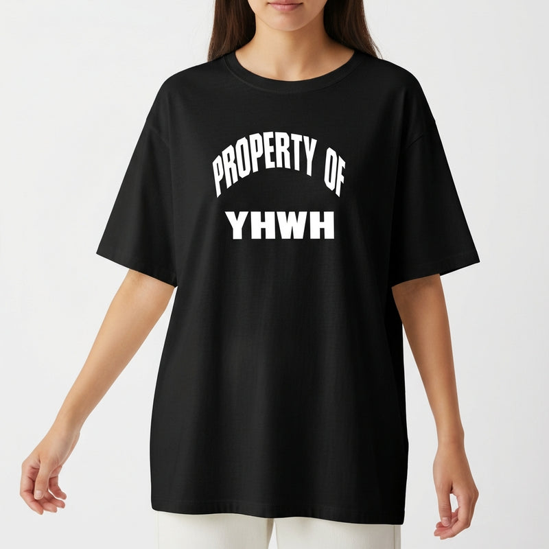 "OVERSIZED PROPERTY OF YHWH" Camiseta Oversized Básica