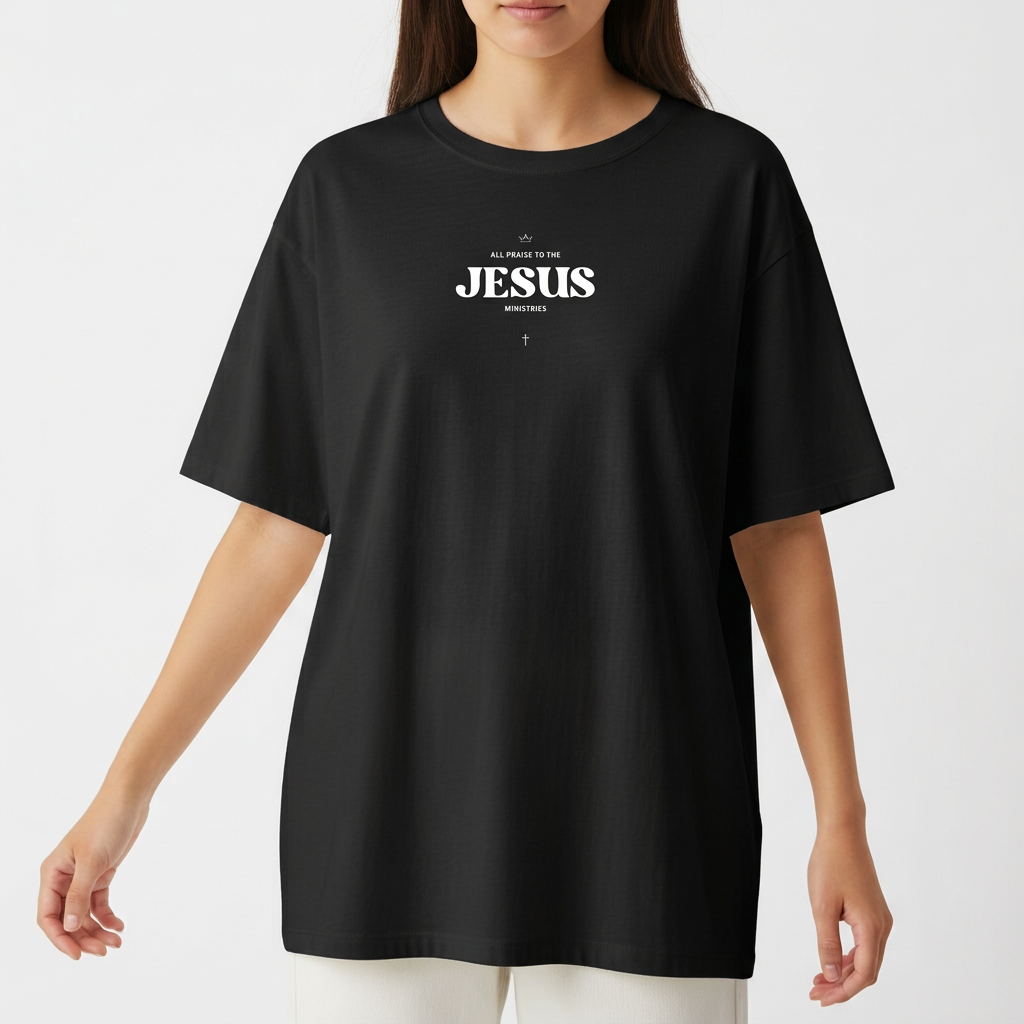 "PRAISE TO JESUS" Camiseta Oversized Básica