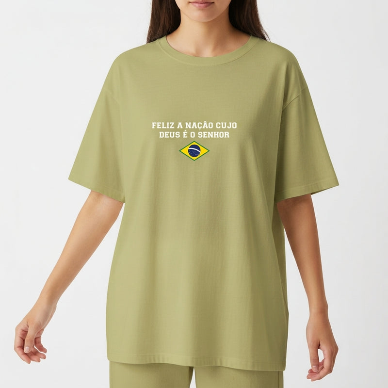 "Oversized Verde" Camiseta Oversized Básica