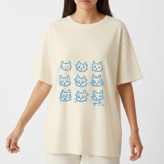 "Gatos rostinhos" Camiseta Oversized Básica