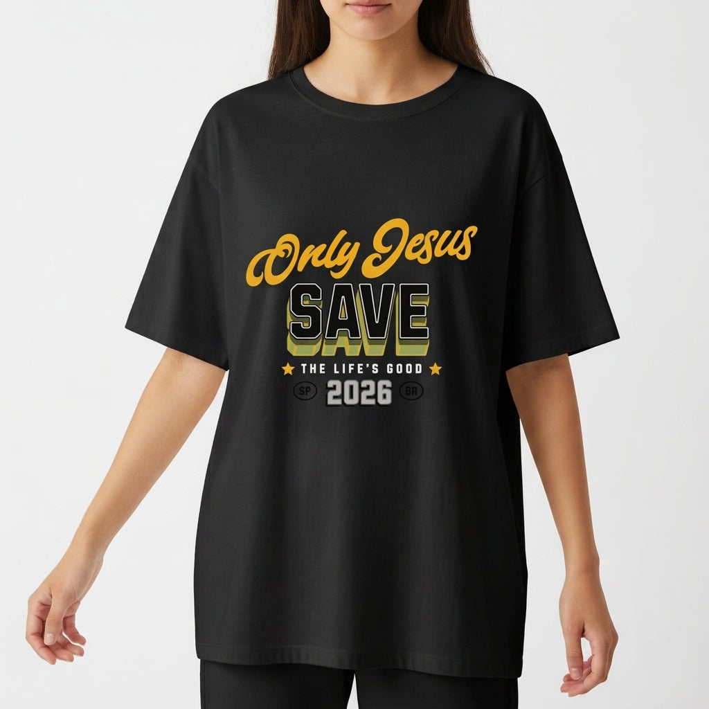 "Jesus Saves - Oversized Basic" Camiseta Oversized Básica