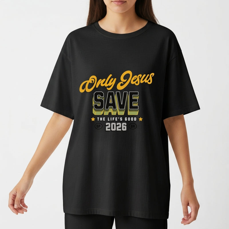 "Jesus Saves - Oversized Basic" Camiseta Oversized Básica