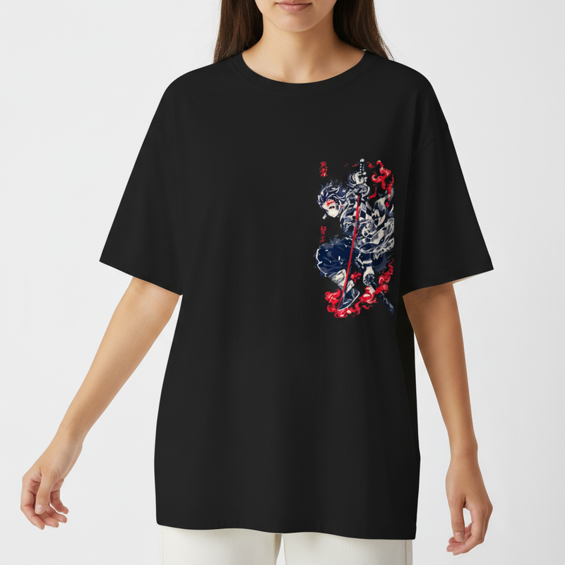 "Camiseta Tanjiro Oversized" Camiseta Oversized Básica