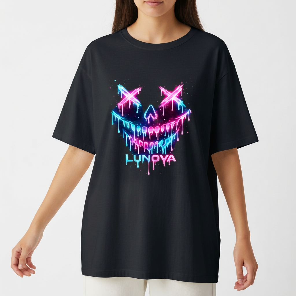"LUNOVA-Neón Monster" Camiseta Oversized Básica