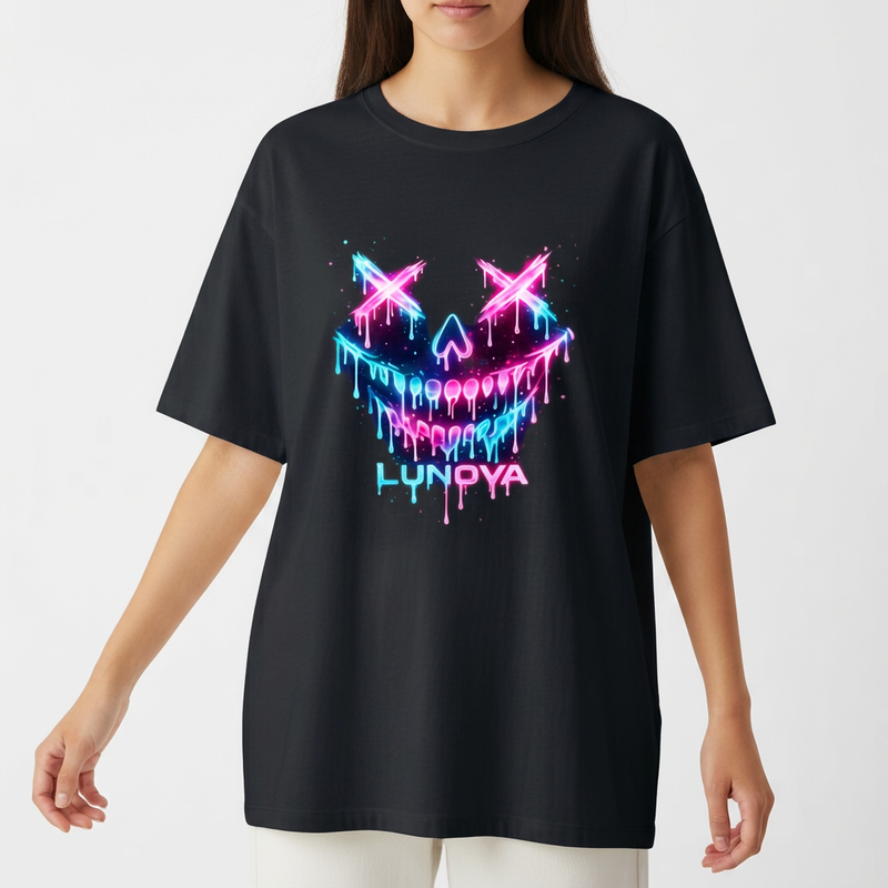 "LUNOVA-Neón Monster" Camiseta Oversized Básica