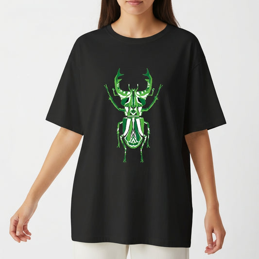 "Camiseta Besouro Independente – Stag Verde" Camiseta Oversized Básica