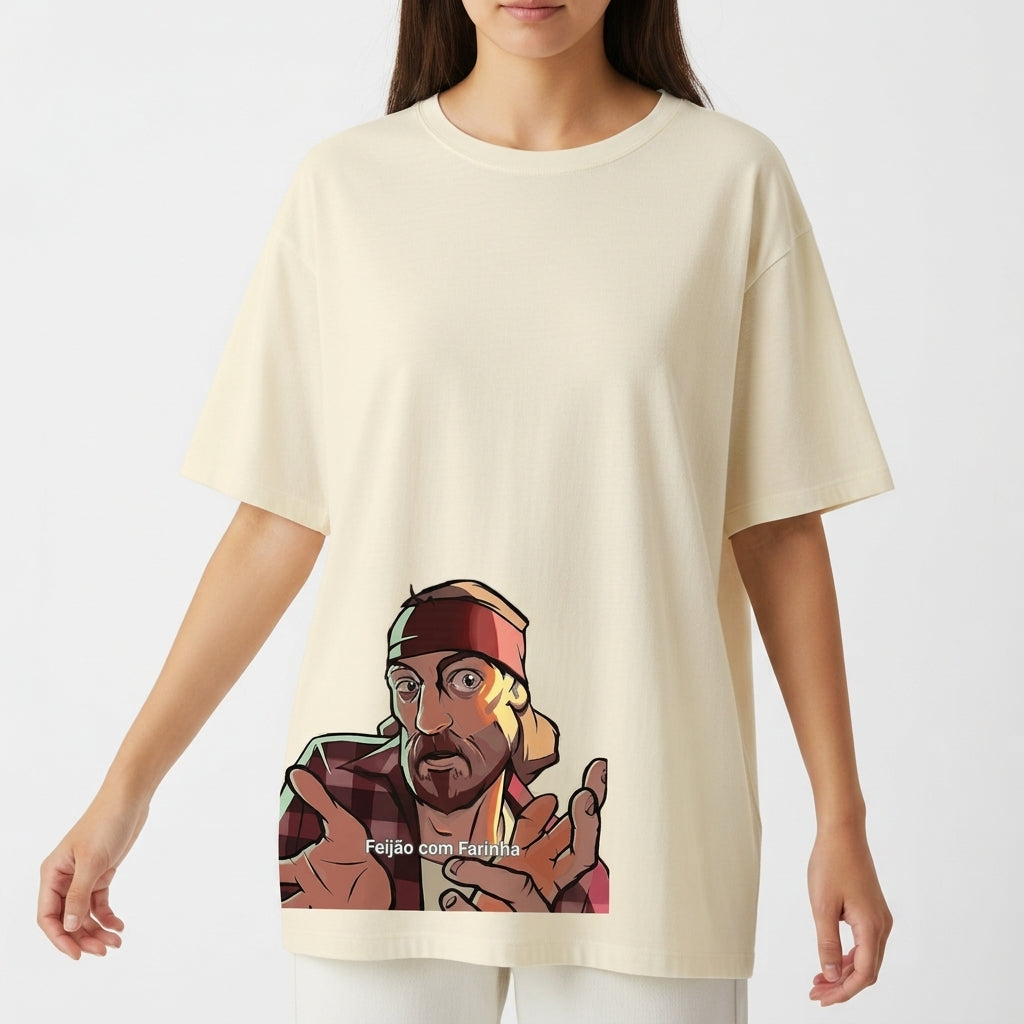 "FEIJÃO COM FARINHA" Camiseta Oversized Básica