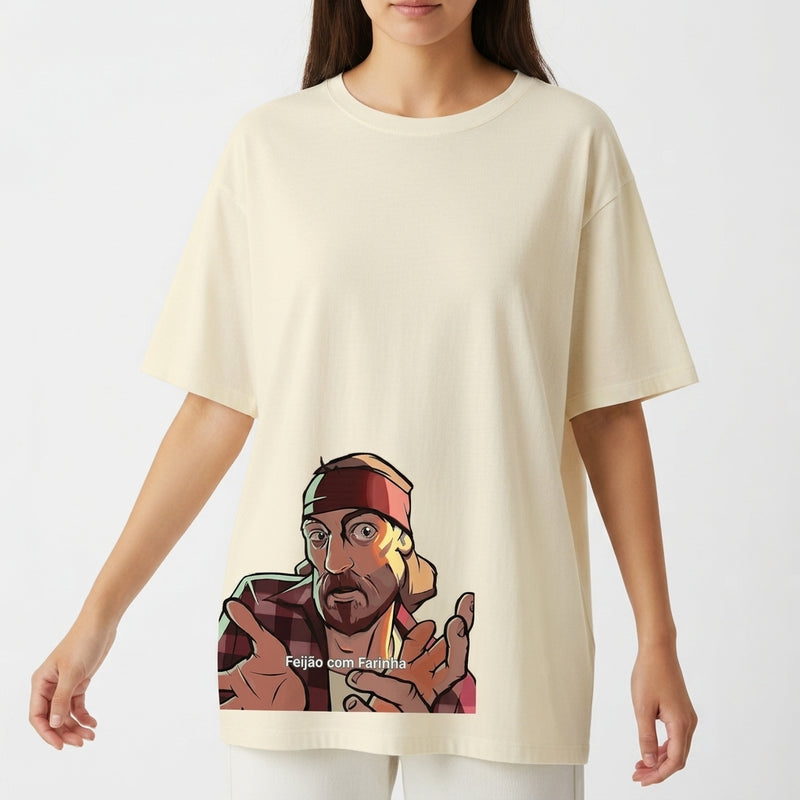 "FEIJÃO COM FARINHA" Camiseta Oversized Básica