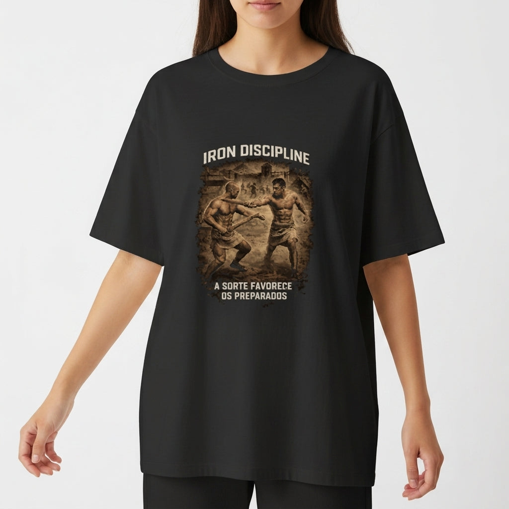 ""A SORTE FAVORECE OS PREPARADOS" Camiseta Oversized Básica" Camiseta Oversized Básica