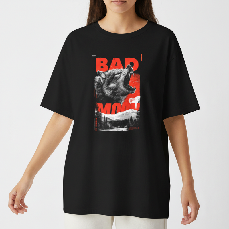 "Camiseta oversized - Bad moon" Camiseta Oversized Básica