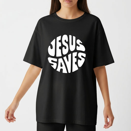"JESUS SALVE GOSPEL OVERSIZED" Camiseta Oversized Básica