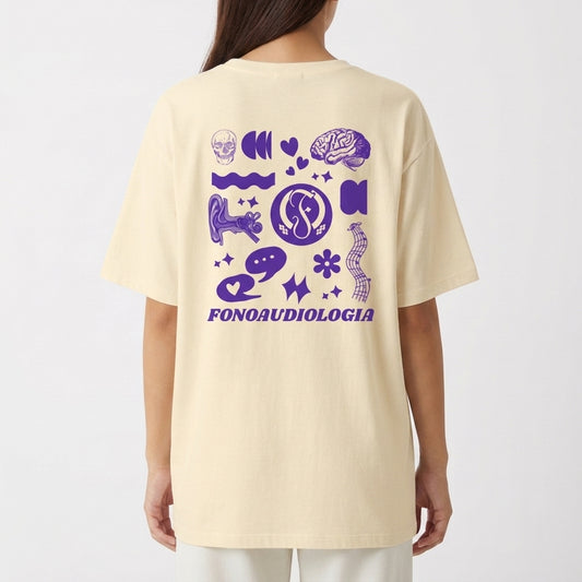 "Camisa Oversized - Fonoaudiologia" Camiseta Oversized Básica