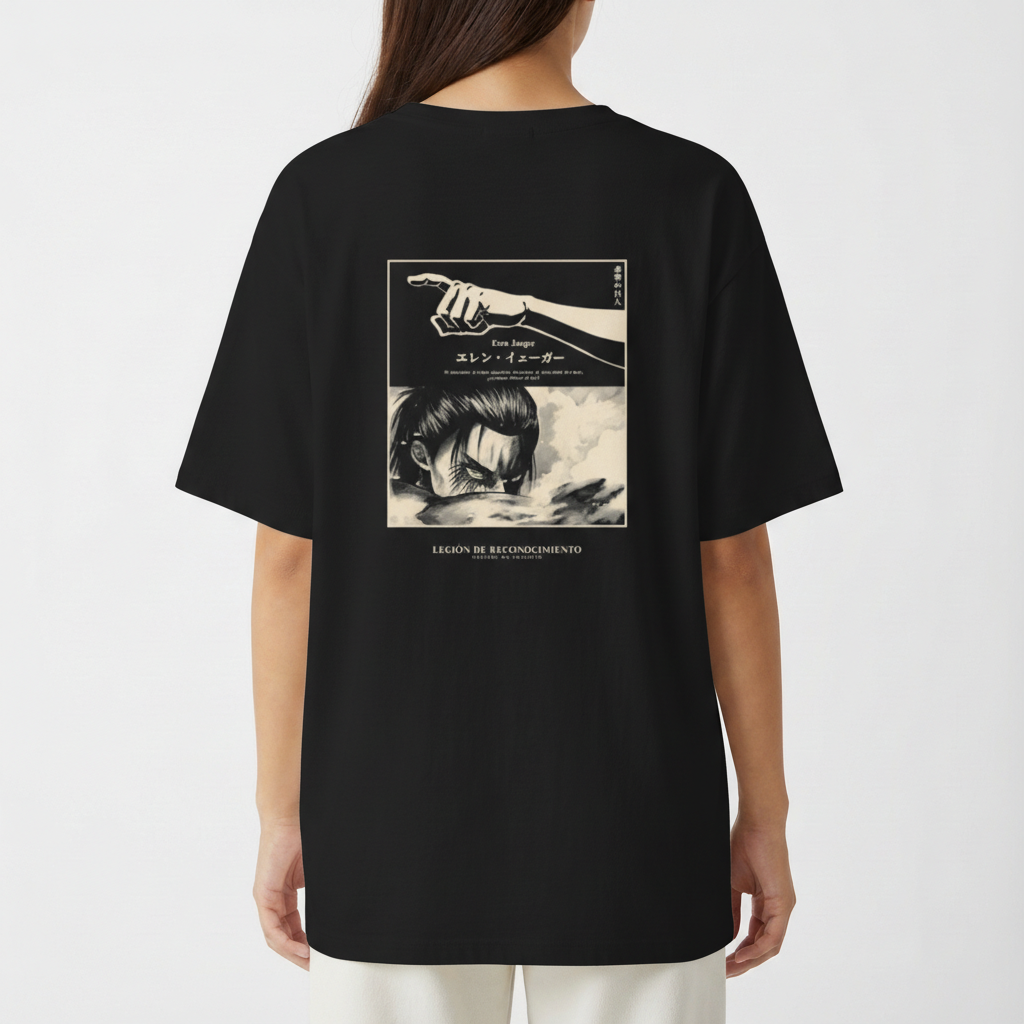 "Camiseta Eren Yeager Oversized" Camiseta Oversized Básica