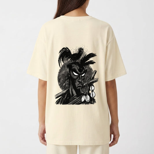 "Camiseta Oversized Exu Gravura" Camiseta Oversized Básica
