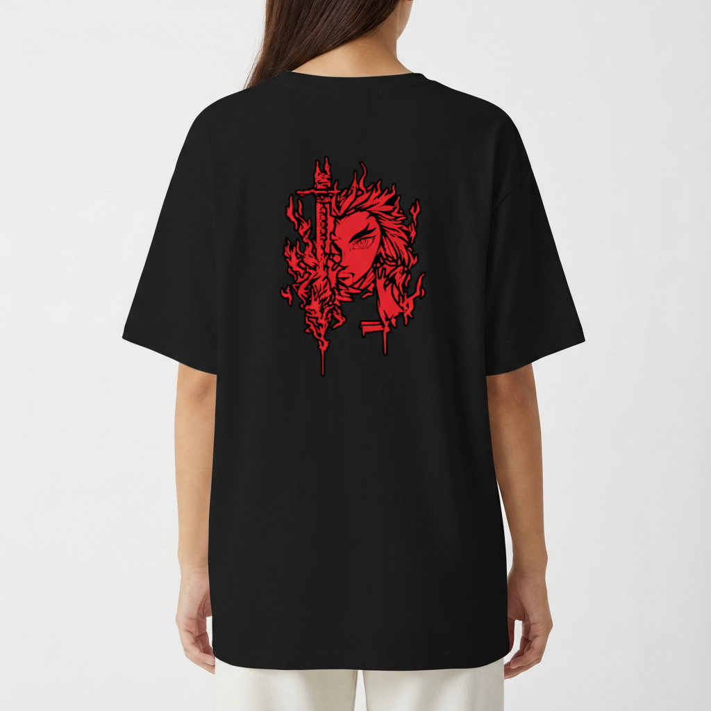 "Camiseta Rengoku Oversized" Camiseta Oversized Básica
