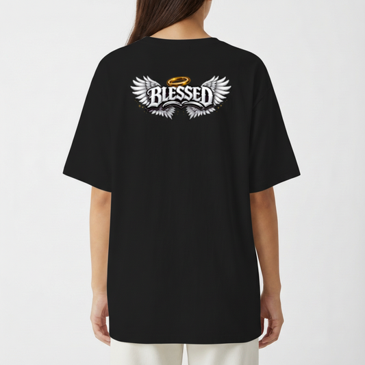 "Camiseta Oversized Blessed" Camiseta Oversized Básica
