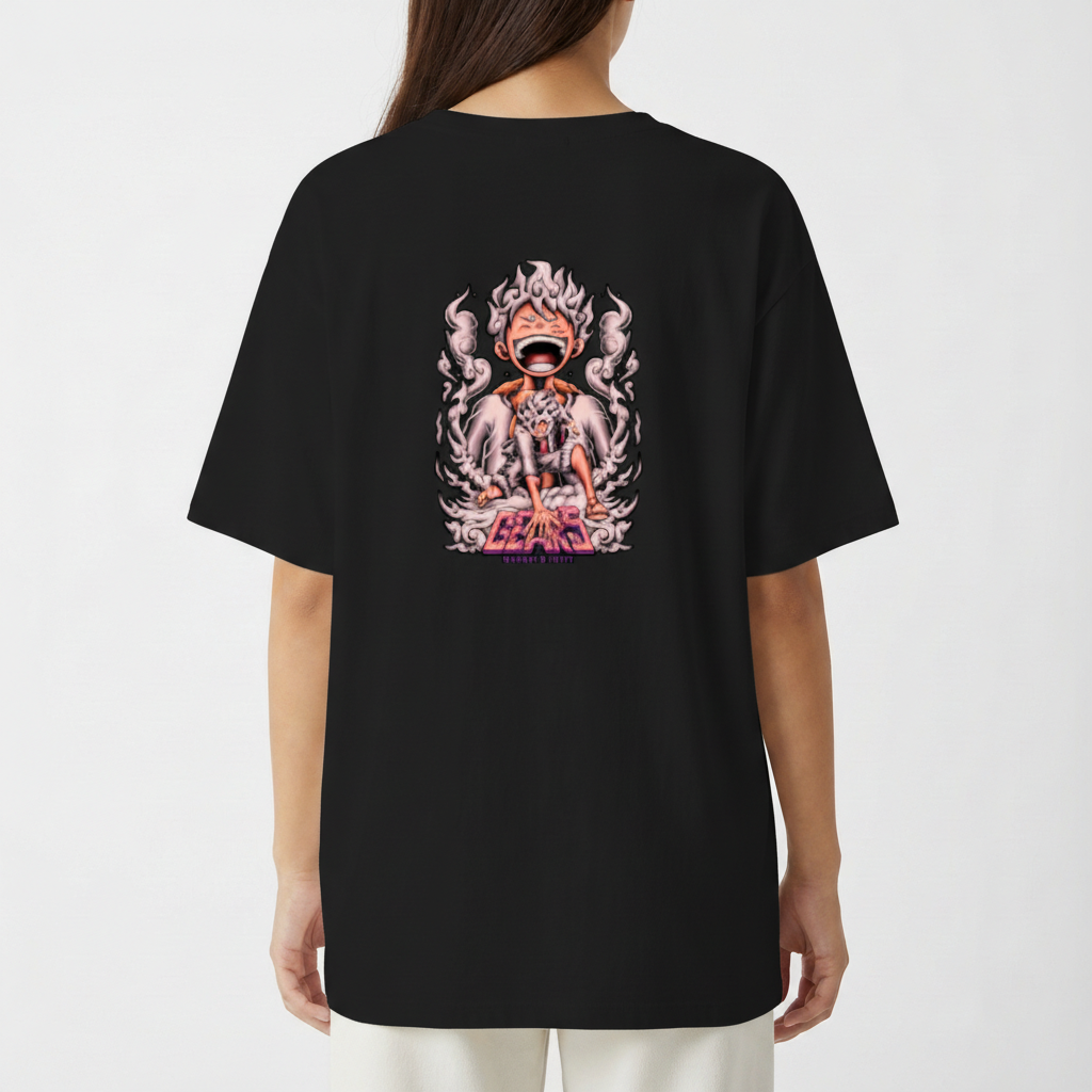 "Camiseta Luffy Gear5 White Oversized" Camiseta Oversized Básica