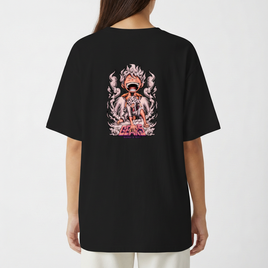 "Camiseta Luffy Gear5 White Oversized" Camiseta Oversized Básica