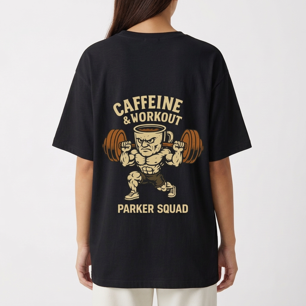 "Oversized basica - Caffeine & workout" Camiseta Oversized Básica