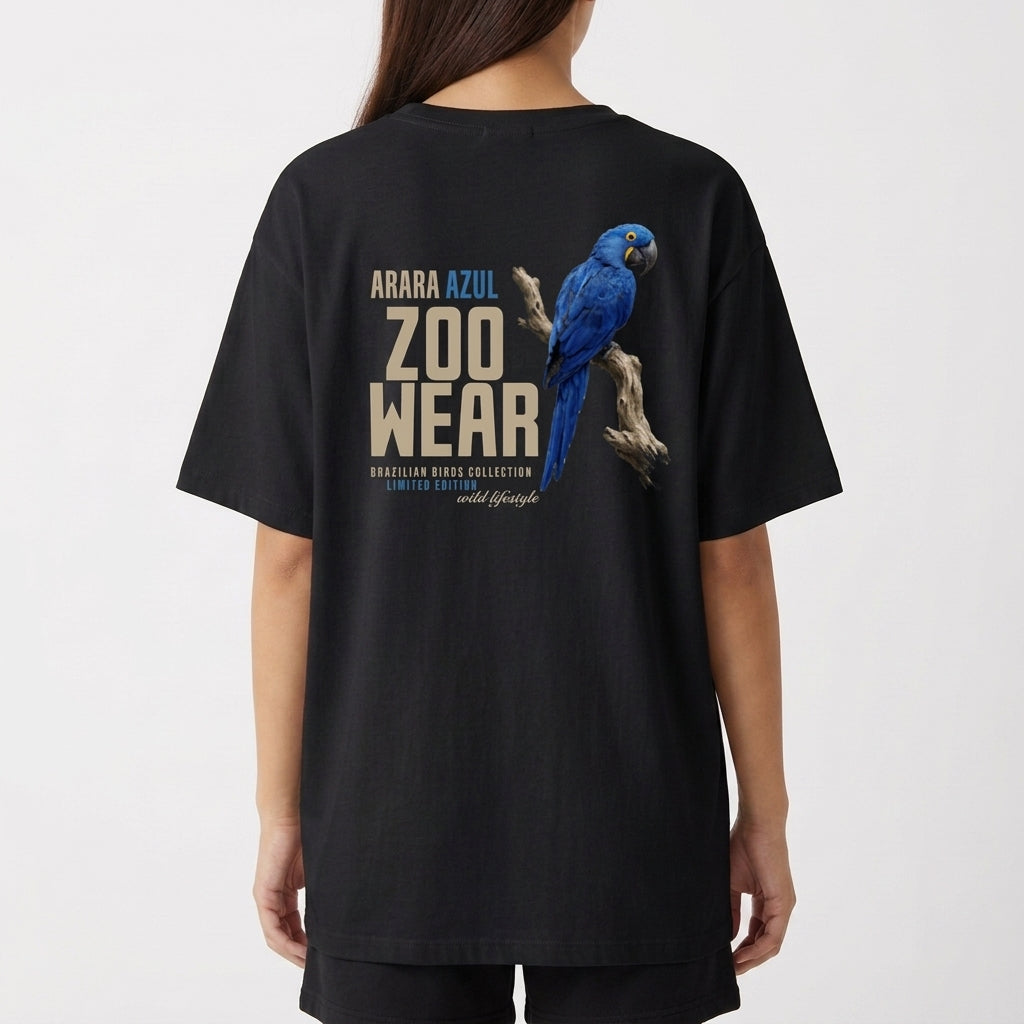 "Brazilian Birds Collection - Arara Azul" Camiseta Oversized Básica