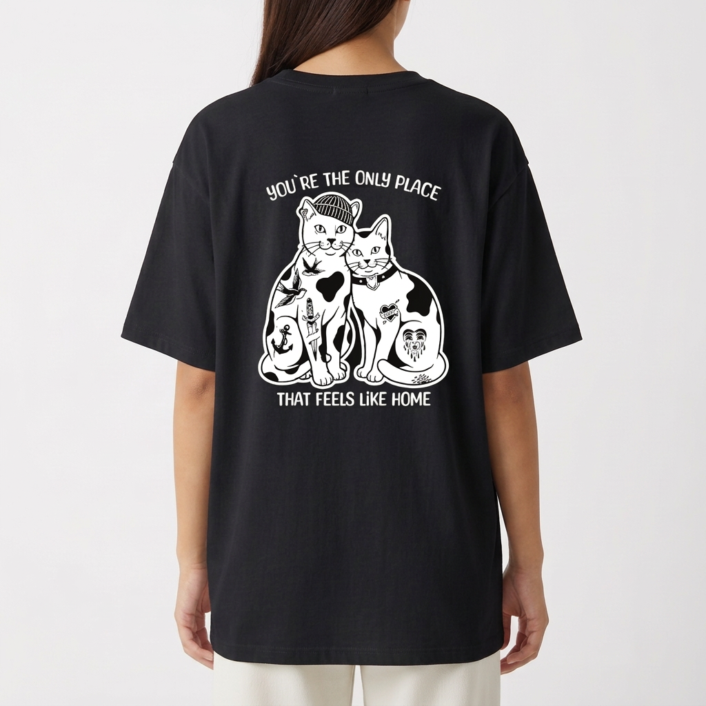 "CAT LOVERS - Oversized" Camiseta Oversized Básica