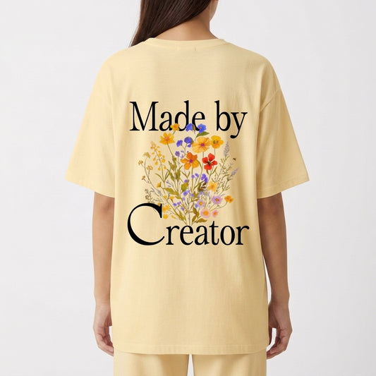 "Oversized Off-White - Made by Creator" Camiseta Oversized Básica