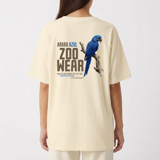"Brazilian Birds Collection - Arara Azul" Camiseta Oversized Básica