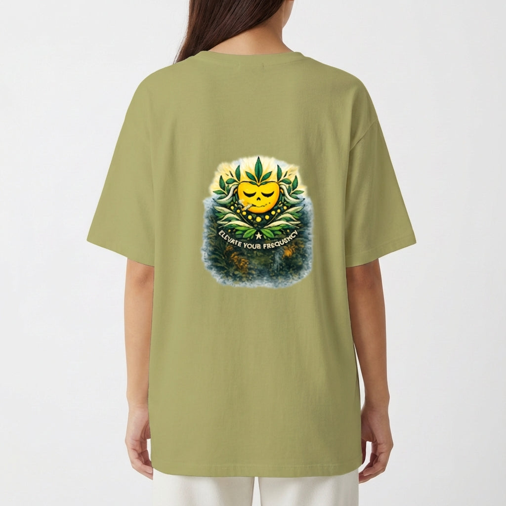 "Camiseta Oversized HIGHMOOD — Energia Que Se Veste | Preto & Verde Musgo" Camiseta Oversized Básica